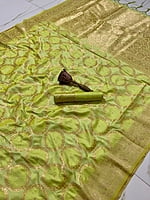 Banarasi Silk Saree-Green Banarasi Silk Saree-Green