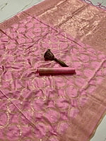 Banarasi Silk Saree-Peach Banarasi Silk Saree-Peach