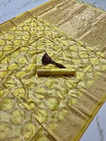 Banarasi Silk Saree-Pista Banarasi Silk Saree-Pista