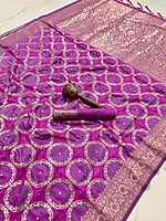 Banarasi Silk Saree-Purple Banarasi Silk Saree-Purple