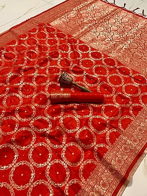 Banarasi Silk Saree-Red