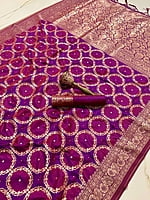 Banarasi Silk Saree-Wine Banarasi Silk Saree-Wine