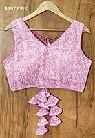 Chikan Sequins Blouse with cotton lining-Pink Chikan Sequins Blouse with cotton lining-Pink