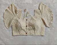 Hakoba Plain Blouse with cotton lining-Beige Hakoba Plain Blouse with cotton lining-Beige