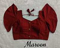 Hakoba Plain Blouse with cotton lining-Maroon Hakoba Plain Blouse with cotton lining-Maroon