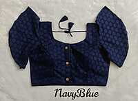 Hakoba Plain Blouse with cotton lining-NavyBlue Hakoba Plain Blouse with cotton lining-NavyBlue