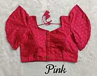 Hakoba Plain Blouse with cotton lining-Pink Hakoba Plain Blouse with cotton lining-Pink