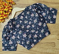 Hakoba Printed Blouse with cotton lining-Black-Back Hakoba Printed Blouse with cotton lining-Black-Back