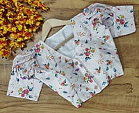 Hakoba Printed Blouse with cotton lining-White-Front Hakoba Printed Blouse with cotton lining-White-Front