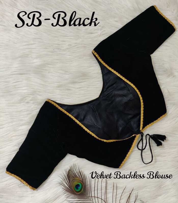 Velvet Backless Blouse With Tassels-Black-1 Velvet Backless Blouse With Tassels-Black-1