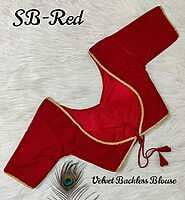 Velvet Backless Blouse With Tassels-Red-1 Velvet Backless Blouse With Tassels-Red-1
