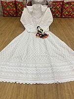 Chikan Embroidered Anarkali-OffWhite Chikan Embroidered Anarkali-OffWhite