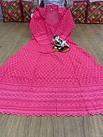 Chikan Embroidered Anarkali-Peach Chikan Embroidered Anarkali-Peach