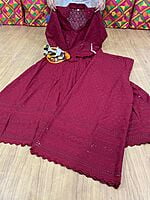Chikan Anarkali Chikan Mastani-Maroon Chikan Anarkali Chikan Mastani-Maroon