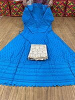 Chikan Anarkali Zari Palazzo-Blue