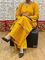Chikan Kurti Chikan Mastani Set-Mustard Chikan Kurti Chikan Mastani Set-Mustard