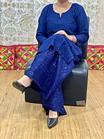 Chikan Kurti Chikan Mastani Set-NavyBlue Chikan Kurti Chikan Mastani Set-NavyBlue