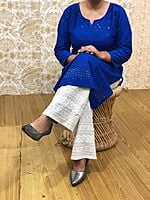 Chikan Kurti Chikan Palazzo Set-NavyBlue Chikan Kurti Chikan Palazzo Set-NavyBlue