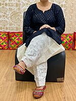 Chikan Kurti Chikan Salwar-Black Chikan Kurti Chikan Salwar-Black
