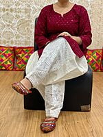 Chikan Kurti Chikan Salwar-Maroon Chikan Kurti Chikan Salwar-Maroon