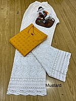 Chikan Kurti Cutwork Palazzo-Mustard Chikan Kurti Cutwork Palazzo-Mustard