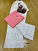 Chikan Kurti Cutwork Palazzo-Peach Chikan Kurti Cutwork Palazzo-Peach