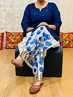 Chikan Kurti Digital Salwar-NavyBlue Chikan Kurti Digital Salwar-NavyBlue