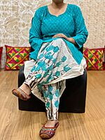 Chikan Kurti Digital Salwar-Rama Chikan Kurti Digital Salwar-Rama