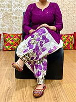 Chikan Kurti Digital Salwar-Wine Chikan Kurti Digital Salwar-Wine