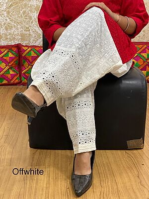 Chikan Patiala Salwar-OffWhite