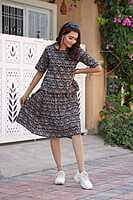 Hand Block Printed Skirt Top Set-Blue-5 Hand Block Printed Skirt Top Set-Blue-5