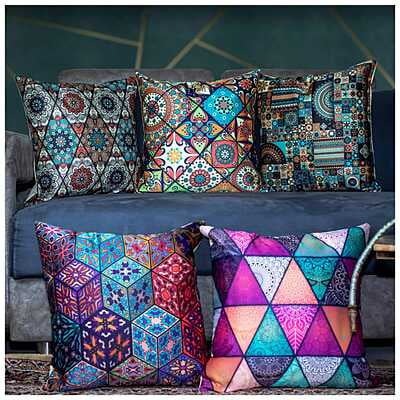 Abstract Digital Printed Cushion Cover Set of 5-1