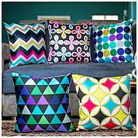 Abstract Digital Printed Cushion Cover Set of 5-3 Abstract Digital Printed Cushion Cover Set of 5-3