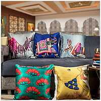 Figures Digital Printed Cushion Cover Set of 5-12 Figures Digital Printed Cushion Cover Set of 5-12