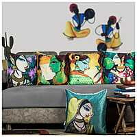 Figures Digital Printed Cushion Cover Set of 5-7 Figures Digital Printed Cushion Cover Set of 5-7