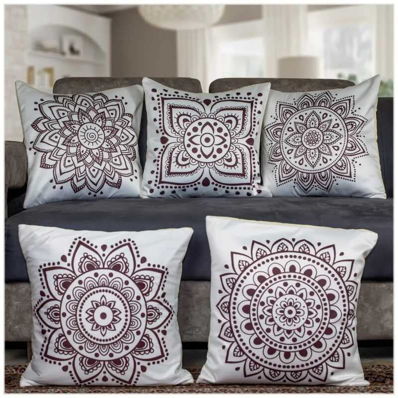 SingleTone Digital Printed Cushion Cover Set of 5-1 SingleTone Digital Printed Cushion Cover Set of 5-1
