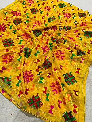 Chiffon Phulkari Dupatta Catalogue 2-Mustard