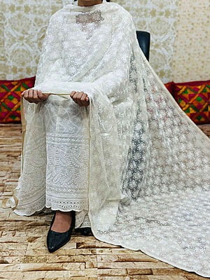 Chiffon Phulkari Dupatta Catalogue 3-OffWhite