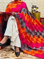 Chinon Multi Jaal Phulkari Dupatta-White-7 Chinon Multi Jaal Phulkari Dupatta-White-7