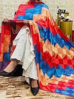 Chinon Multi Jaal Phulkari Dupatta-White-9 Chinon Multi Jaal Phulkari Dupatta-White-9