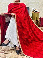 Chinon Single Tone Shaded Jaal Phulkari Dupatta-1 Chinon Single Tone Shaded Jaal Phulkari Dupatta-1