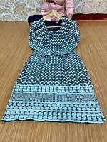 Georgette Chikan Kurti with lining-Blue Georgette Chikan Kurti with lining-Blue