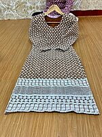 Georgette Chikan Kurti with lining-Brown Georgette Chikan Kurti with lining-Brown