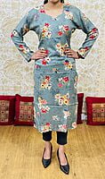 Heavy Rayon Kurti-Grey Heavy Rayon Kurti-Grey