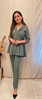 Imported Crepe Co-Ord Set 1-Green-2 Imported Crepe Co-Ord Set 1-Green-2