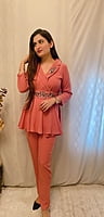Imported Crepe Co-Ord Set 1-Peach-2 Imported Crepe Co-Ord Set 1-Peach-2