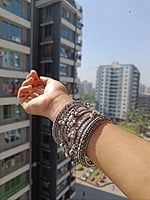 Oxidised Silver Plated Bangles Set of 6-3 Oxidised Silver Plated Bangles Set of 6-3