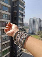 Oxidised Silver Plated Bangles Set of 6-5 Oxidised Silver Plated Bangles Set of 6-5
