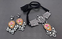 Oxidised Silver Plated Chokar Set-10 Oxidised Silver Plated Chokar Set-10