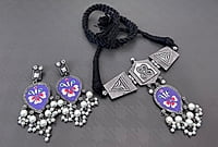 Oxidised Silver Plated Chokar Set-3 Oxidised Silver Plated Chokar Set-3